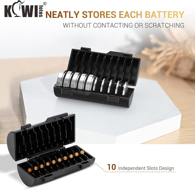 KIWIFOTOS (2 Pack CR2032 CR2450 Coin Cell Battery Case Organizer - Image 2