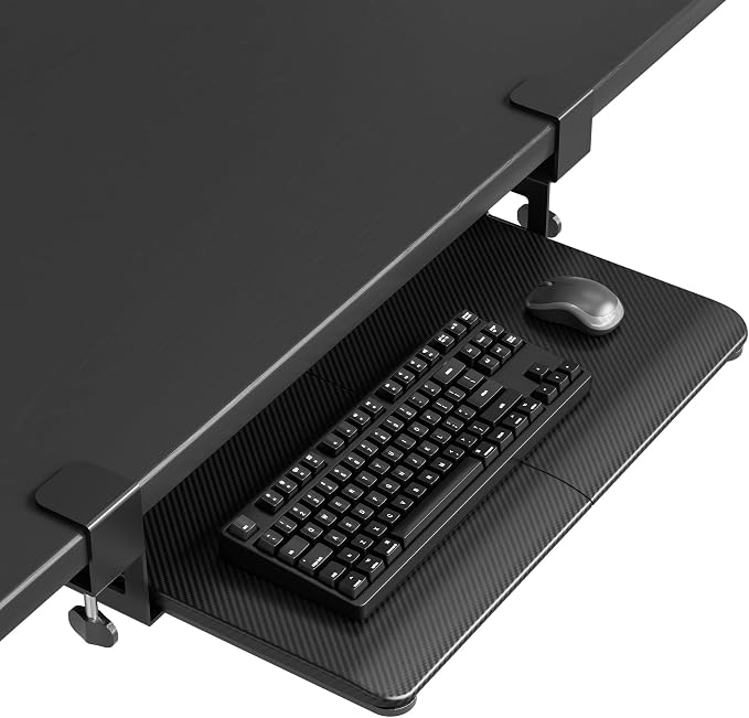 BONTEC Under Desk Keyboard Tray, Pull-Out Keyboard & Mouse Platform by BONTEC
