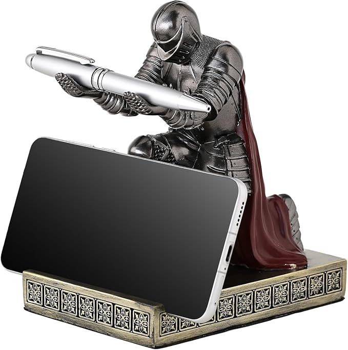 Windbreaker Soldier Knight Pen Holder Personalized Desk Accessory Iron - Image 2