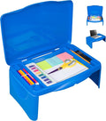 Aerolife Folding Lap Desk - Foldable Table for Work, Study, Gaming, Arts, Crafts, School - Collapsible Laptop Tray with Storage Compartment - Portable Writing Station for Kids, Adults (Blue) by Unknown