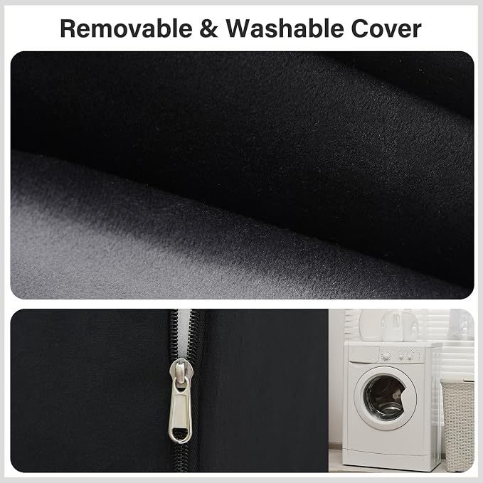 Vekkia 21" Reading Pillow for Bed with XL Side Pockets for Adult | 60° Wedge Back Support, Adjustable Arms,Washable Cover,Support for TV,Gaming,Working,Nursing,Recovery in Bed&Floor,Black/Gray - Image 6