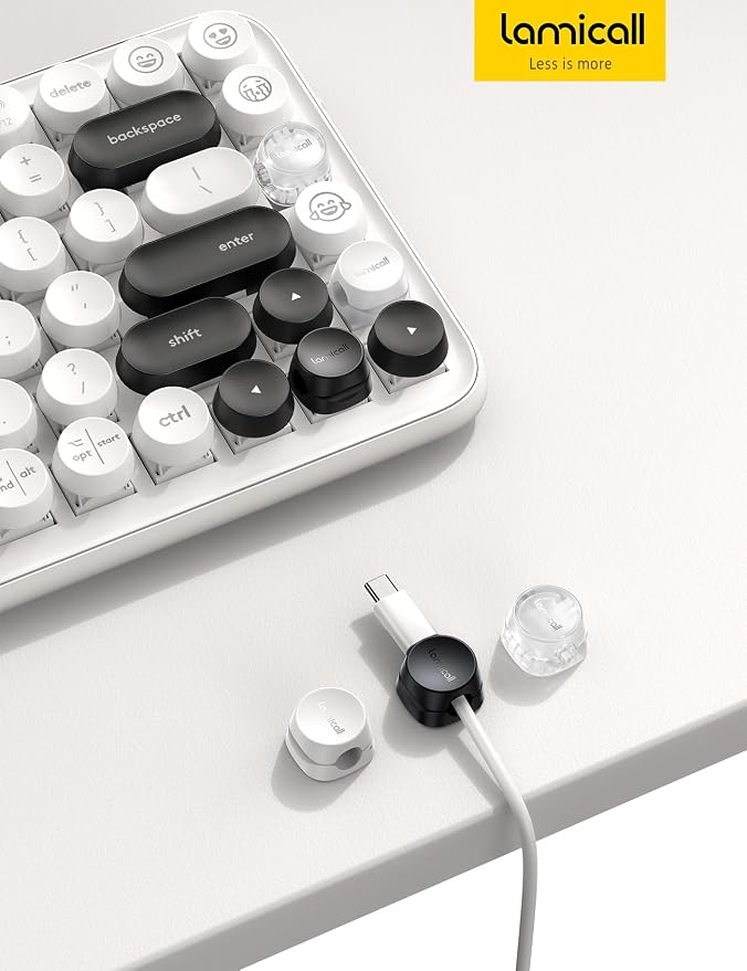 Lamicall 6 Pack Cord Organizer, Office Desk Accessories, Clear Cable Clips - Image 8