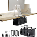 Ascrono Original No Drill Under Desk Cable Management Tray 14.1" - Premium Black Fabric Cable Management Under Desk - Clamp/Screw Mount Cord Organizer - Supports Upto 66lbs by Ascrono