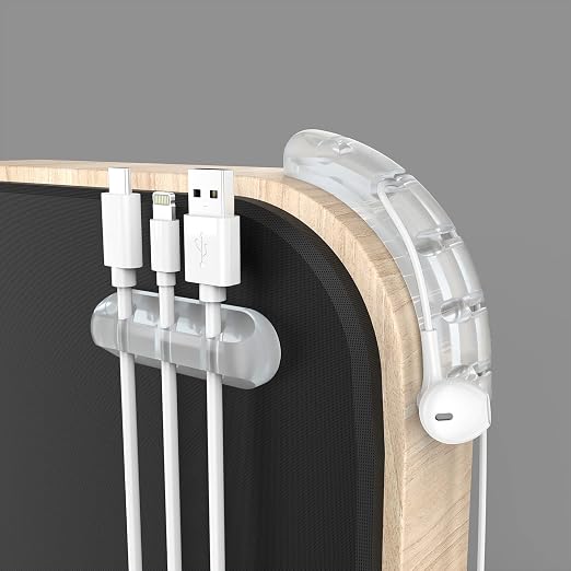 INCHOR Cord Organizer, Clear Cable Clips Cable Management, Cable Organizers USB Cable Holder Wire Organizer Cord Clips, 2 Packs Cord Holder for Desk Car Home and Office (5, 3 Slots) - Image 6