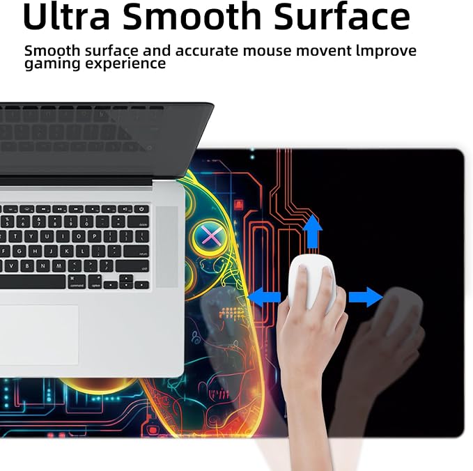 Galdas Gaming Mouse Pad XXL XL Large Long Extended Big Mousepad Non-Slip Rubber Keyboard Mouse Pad with Stitched Edges for Laptop Home Office (31.5x11.8x0.08 Inch) … (Handle) - Image 5