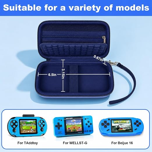 Case for WELLST·G Handheld Game for Kids Adults, Universal fit for TaddToy/ for Beijue 16-Bit Handheld Console - Retro Video Games Travel Storage Cover Bag, Portable Electronic Organizer Holder (Royal Blue) - Image 2