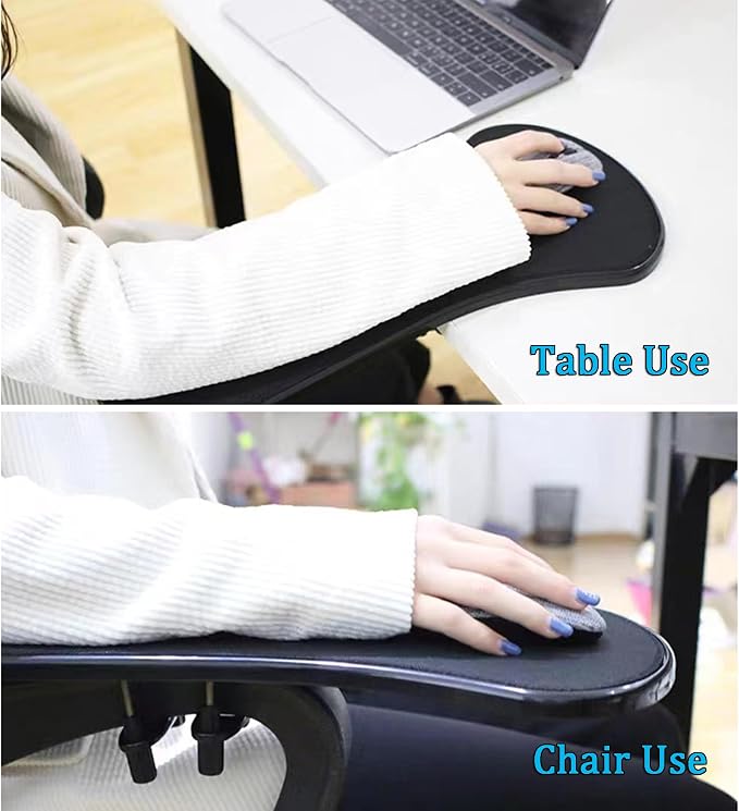 LL-COEUR Arm Support Wrist Rest for Table and Chair, Ergonomic Armrest Desk Extender, Multifunctional Computer Mouse Pad Holder (Black) - Image 8