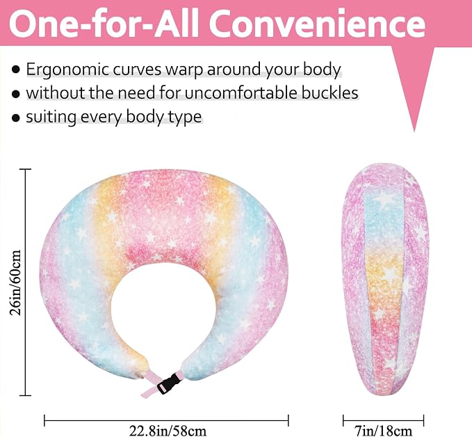 Crafting Pillow for Crocheting, Crochet Pillow for Lap Support, 12 Fun Print Styles, Ergonomic Arm Support, For Bed, Floor, Chair Comfort, Pain Relief and Fatigue for Gaming and Woking (Rainbow) - Image 3