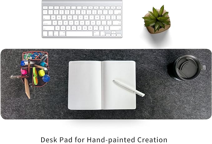 DAWNTREES Felt Desk Mat, Computer Mat for Desk, Dark Gray (36x12Inches) | Non-Slip Large Felt Mouse Pad and Keyboard Mat, Felt Desk Pad for Office and Home, Desktop Protection - Image 6