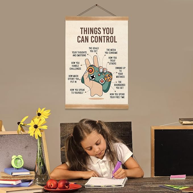 ZTGDA Positive Affirmation Poster,Things You Can Control Poster,Mental Health Gaming Wall Art, Positive Motivational Canvas for Teen Room, Counseling Office, Therapy, or Classroom Decor(Control) - Image 6