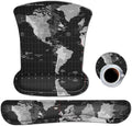 ToLuLu Keyboard Wrist Rest Pad Ergonomic Mouse Pad Set, Mouse Pad for Computer Laptop, Non Slip Mousepad Keyboard Wrist Support with Raised Memory Foam for Easy Typing Pain Relief, Cool World Map by ToLuLu