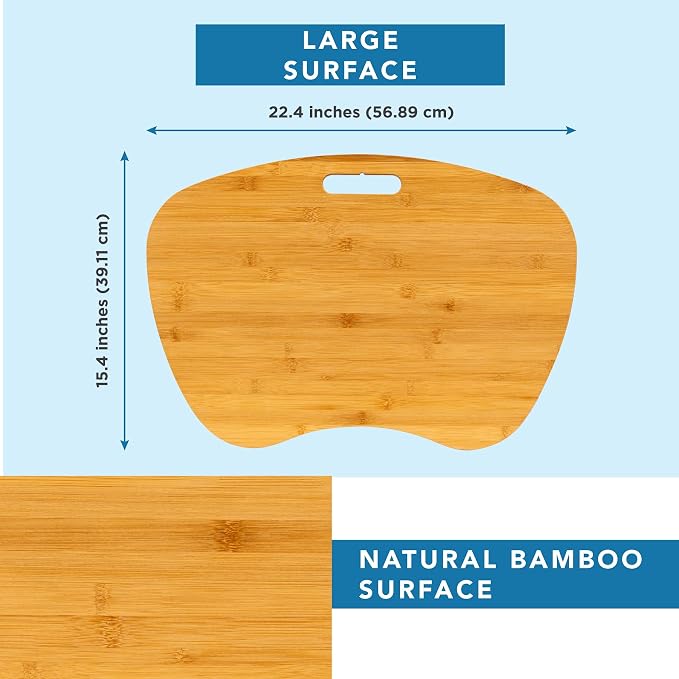ROSSIE Home XL Bamboo Lap Desk – Natural, Fits 17.3” Laptops - Image 5