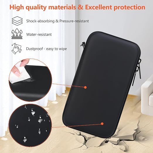 Supmay Hard Carrying Case Compatible with Nintendo DS Lite NDSL, Gameboy Advance Games Storage Holder Travel Bag with Mesh Pocket for USB Charging Cable, Stylus, Earphones, Game Cartridge, Orange - Image 5