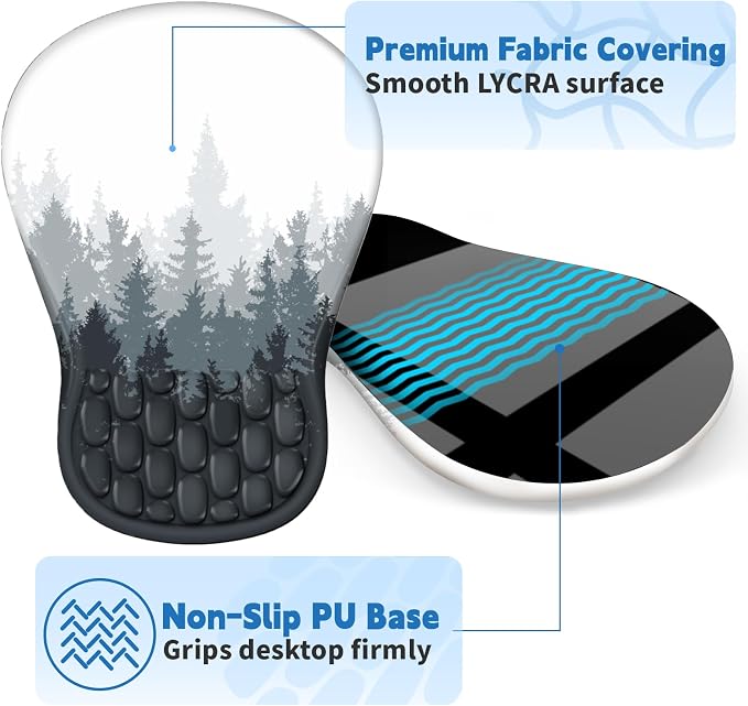 YIWEI Ergonomic Mouse Pad with Wrist Rest for Carpal Tunnel Pain Relief - Image 5