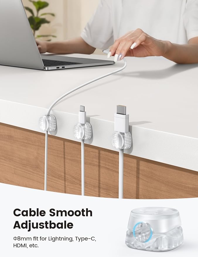 Lamicall 12 Pack Cord Organizer, [1s Lock] Spring Cable Holder Clips - Image 6