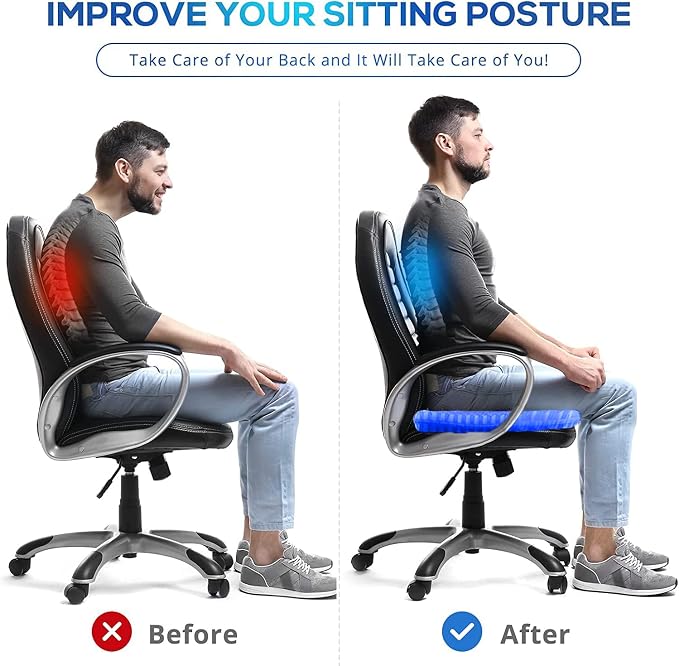 Gel Seat Cushion for Long Sitting Pressure Relief(Super Large&Thick) -Wheelchair Cushion for Pressure Sores - Coccyx,Sciatica & Tailbone Pain Relief Cushion- Non-Slip Butt Pillow for Office, Home, Car - Image 5