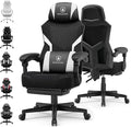 GTPLAYER Computer Chair with Adjustable Footrest, Ergonomic Gaming Chair with Headrest and Lumbar Support, Breathable Mesh Office Chair for Adults, High Back Reclining Desk Chair for Gaming and Office by GTPLAYER