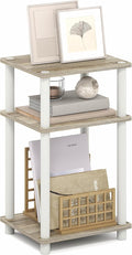 Furinno Turn-N-Tube 3-Tier Toolless Side Table, Compact, Light Oak by Furinno-FitsYourSpaceFitsYourBudget