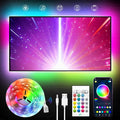 KANTUTOE TV LED Backlight, 23ft LED Lights for 70-100 Inch TVs, RGB TV Backlight Behind with Remote, Music Sync Bluetooth APP Control Strip Lights USB Powered for Bedroom, Gaming Room, Home Décor by KANTUTOE