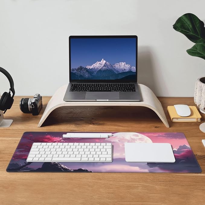 Watercolor Japanese Large Gaming Mouse Pad,Japanese Mouse Pad 31.5 x 11.8 in Mat Desk Pad,Large Desk Mat,Extended Keyboard Mousepad with Non-Slip Base and Stitched Edge for Desk Home Office - Image 7
