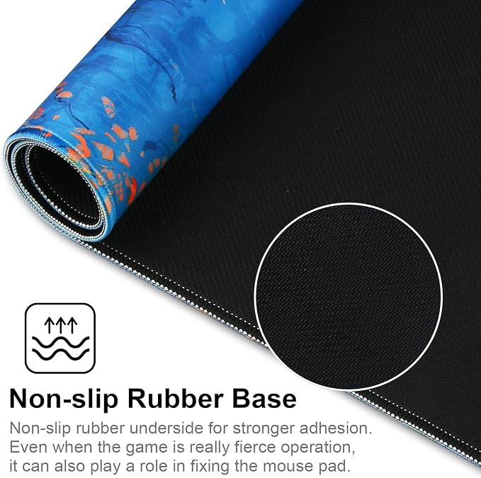 Large Gaming Mouse Pad with Stitched Edges,[27.5x11.8In] Extended Mouse Pad with Non-Slip Natural Rubber Base for Gamer/Desktop/Office/Home 70x30 Forest07 - Image 3