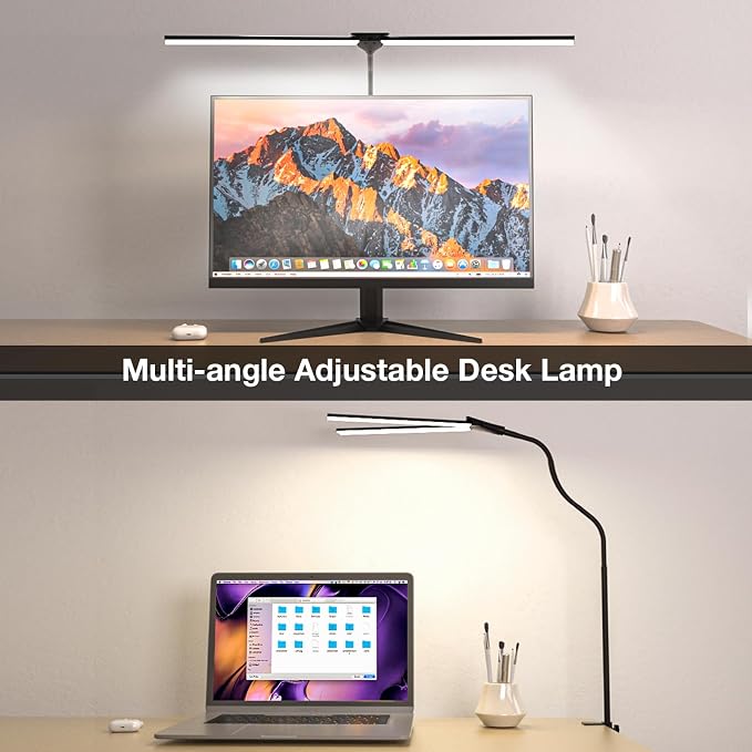 Hensam Desk Lamps for Home Office, Adjustable LED Desk Light with Clamp - Image 4