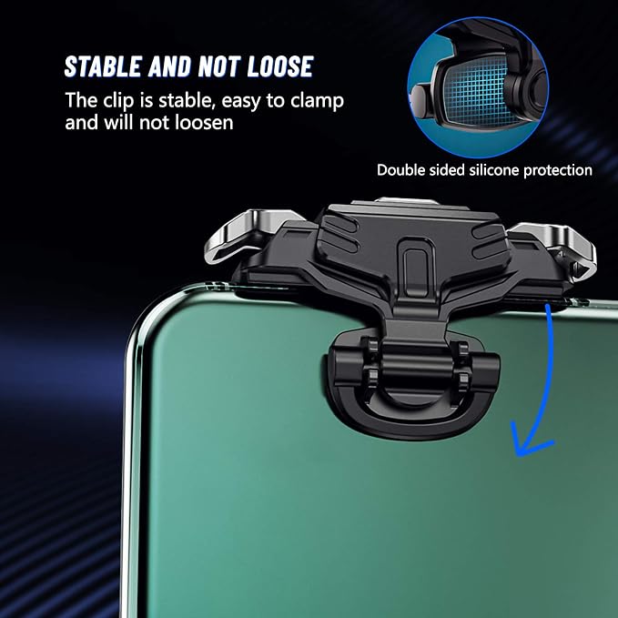 Newseego for PUBG Mobile Game Controller Trigger, Upgrade Version PUBG Mobile Game Trigger Double Sensitive Aim & Shoot Keys Buttons for Rules of Survival/PUBG Triggers for All Smartphone-Black - Image 4