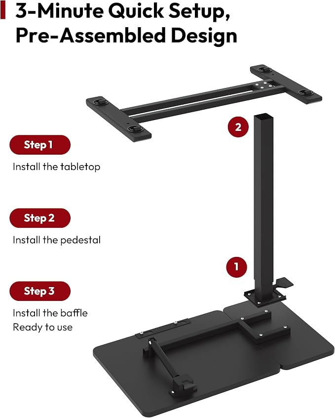 SANODESK 28''Overbed Table Gas Spring Lifting with Wheels&Tilting Desktop - Image 6