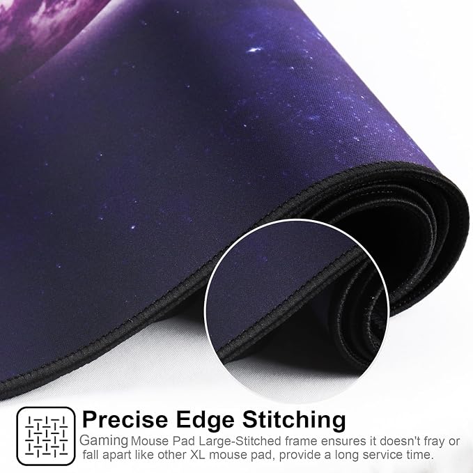 XXL Professional Large Mouse Pad & Computer Game Mouse Mat (35.4x15.7x0.1IN, Sky Planet) - Image 6