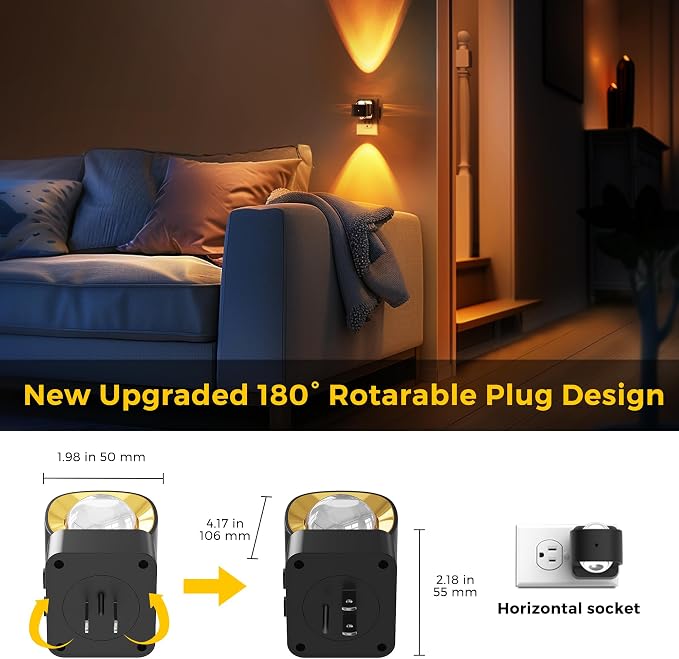 L LOHAS LED Night Light Projector, Color Changing Plug in Night Light RGB - Image 6