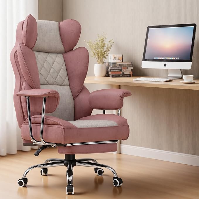 COMHOMA Big and Tall Gaming Chair with Pocket Spring Lumbar Support, Ergonomic Office Chair with Footrest, Executive Desk Chair with Outward Fixed Soft Armrests, Computer Chair with High Back, GYPK - Image 2