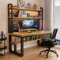 47in Gaming Desk with Pegboard and Hutch Computer Workstation | Optimize Your Space with This Study Table. Features A Steel Frame, Vertical Hutch, and Storage Shelves.(E,120CM/47.2IN) by Unknown