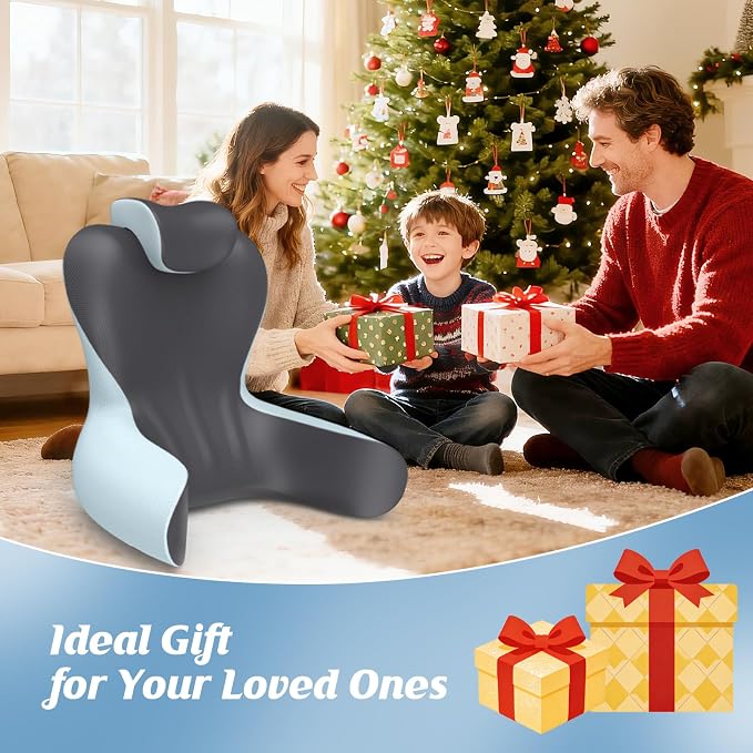 22" XL Reading Pillow Sitting in Bed,Back Support & Armrests(Grey & Blue) | OEKO-TEX,Back Rest & Lumbar Support Pillows, Bed Rest Chair Cushion,Reclining,Gaming,Work,Resting,Watching TV - Image 8