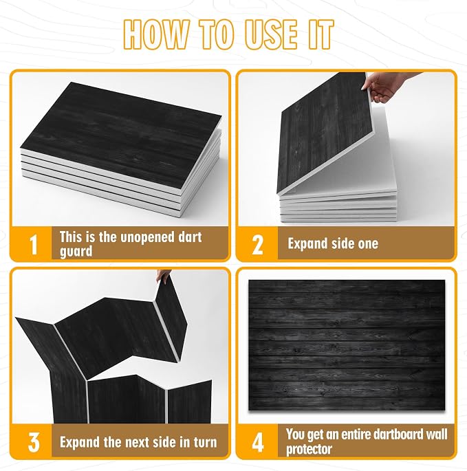Hahafelt Felt Wood Grain Dart Board Wall Protectors Square Dart Board Backing Tiles Dartboard Backboard Cork Backboards Alternative - Image 3
