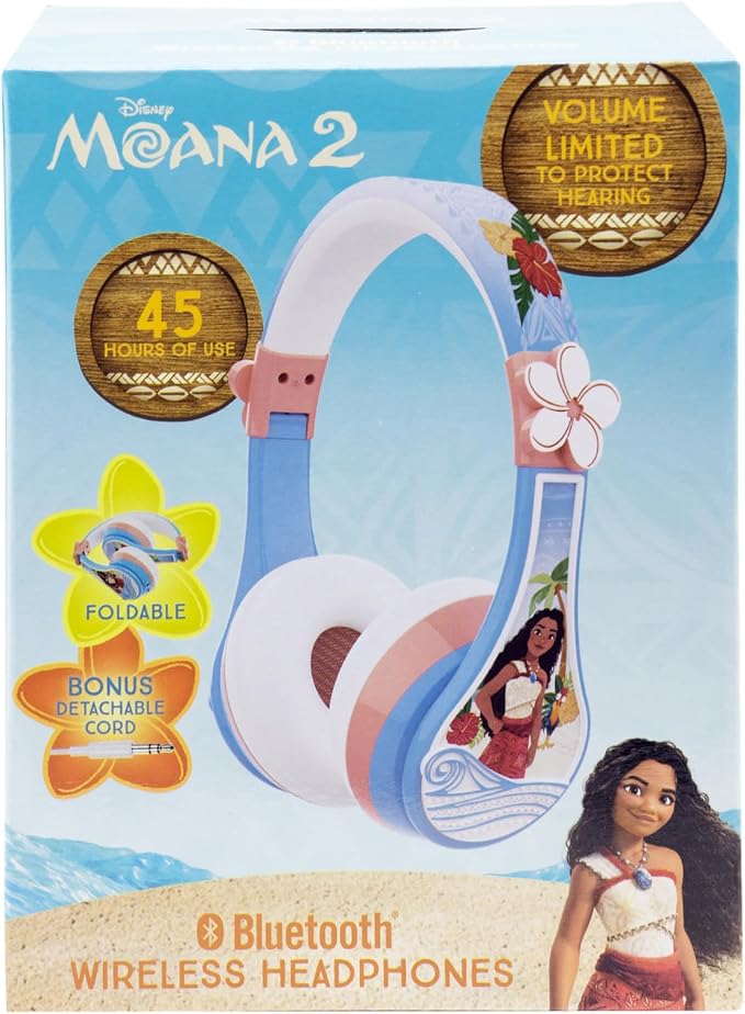 Disney Moana 2 Bluetooth Headphones for Kids Wireless Headphones for School - Image 9
