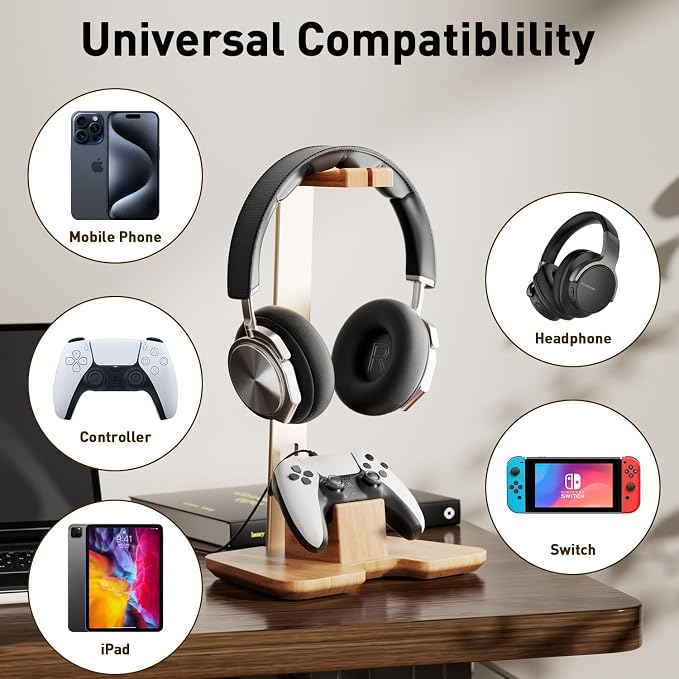 Controller and Headphone Stand for Desk Gaming Desk Accessories Controller and Headphone Holder Headset Holder Headset Stand - Image 5
