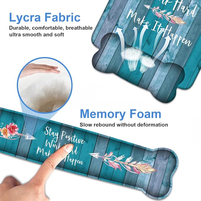 Keyboard Wrist Rest and Mouse Pad Wrist Support Set, Inspirational Quote Stay Positive Work Hard and Make It Happen Non-Slip Rubber PU Base for Home Office Working Studying Easy Typing & Pain Relief - Image 6