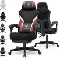 GTPLAYER Computer Chair with Adjustable Footrest, Ergonomic Gaming Chair with Headrest and Lumbar Support, Breathable Mesh Office Chair for Adults, High Back Reclining Desk Chair for Gaming and Office by GTPLAYER