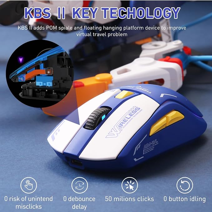 DAREU A950 Wireless Gaming Mouse with RGB Charging Dock,88g Lightweight - Image 5