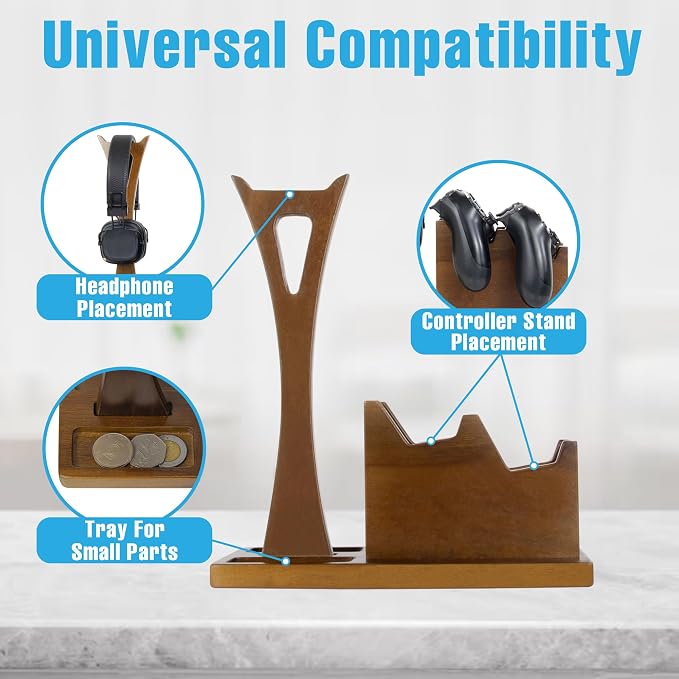 Game Controller Holder Gifts for Gamers to Organize Gaming Accessories & Headphone Holder, Unique Gamer Gifts Headset Stand Controllers Holders, Stylish Controller Stand Gaming Equipment - Image 5