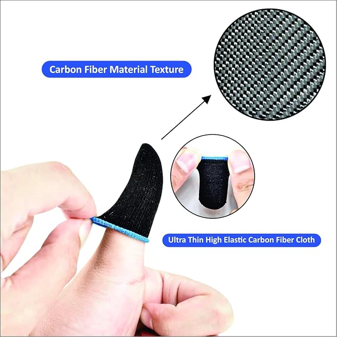 GENDA Gaming Finger Sleeves Pack of 6 - Anti-Sweat Breathable Thumb - Image 3