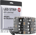 BTF-LIGHTING WS2811 Addressable RGB LED Strip 16.4FT 150LED DC12V IP67 by BTF-LIGHTING
