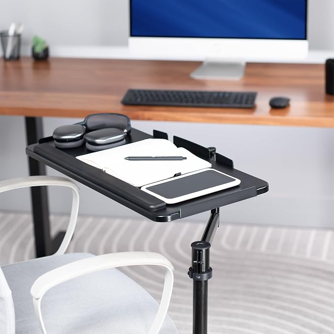 VIVO Office Chair Mounted 26 x 12 Inch Keyboard and Mouse Tray, Ergonomic Tilt, Full Motion 360 Degree Rotation, Black, MOUNT-KB18CP - Image 7