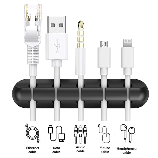 INCHOR Cord Organizer for Desk, Cable Organizer Cable Clips Holder Black - Image 3