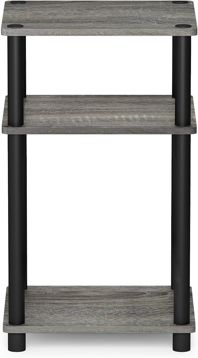 Furinno JUST Toolless 3-Tier Side Table, Open Shelf End Table, French Oak - Image 7