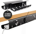 COREMINDED No-Drill Under Desk Cable Management Tray, 2-Pack, Medium by COREMINDED