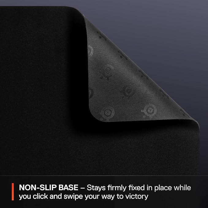 SteelSeries QcK Medium Gaming Mousepad — Black — Non-Slip Silicone Rubber Base — Peak Tracking and Stability — Optimized for Gaming Sensors — 320 mm x 270 mm — FPS, MOBAs, RTS, MMO - Image 4