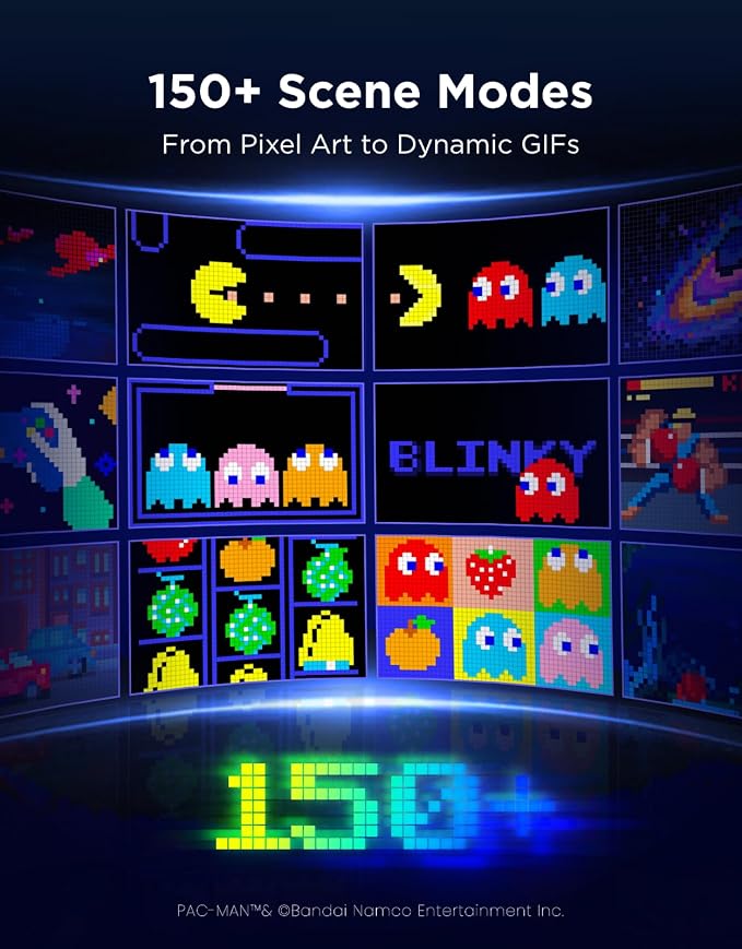 Govee x PAC-MAN Gaming Pixel Light, LED Panel with Real-time Info Display - Image 4