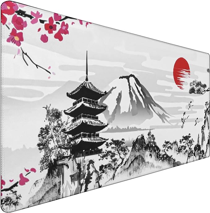 Japanese Landscape Large Mouse Pad Large Extended Mouse Pad | 31.5x15.7inch Big Computer Mousepad Waterproof Non-Slip Rubber Mice Pads Stitched Edges Home Office Gaming Work by CustomerFirstServiceFirst