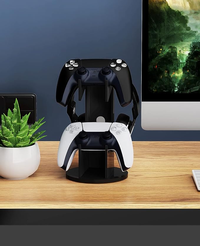 MoKo Universal Game Controller & Headset Stand, 2-in-1 Holder Acrylic | Premium acrylic, crystal clear. 2-in-1 for controller and headset. Non-slip base. Fits Switch, PS5, PS4, Xbox. - Image 7